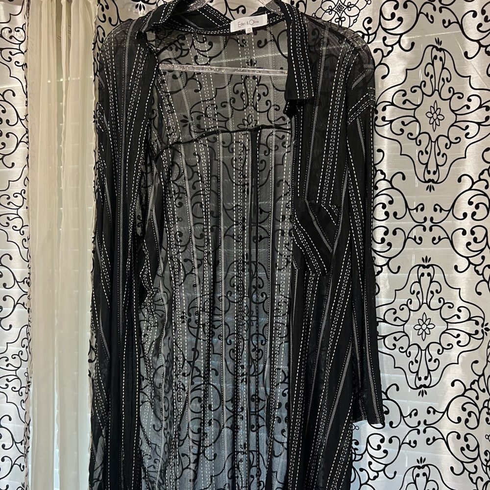 Eden & Olivia Sheer Blazer/Button Top